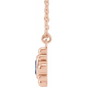 14K Rose Gold Natural Tanzanite Beaded 16-18" Necklace