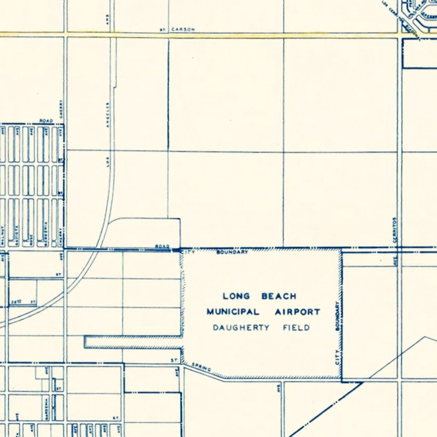 Vintage Map of Long Beach, California 1935