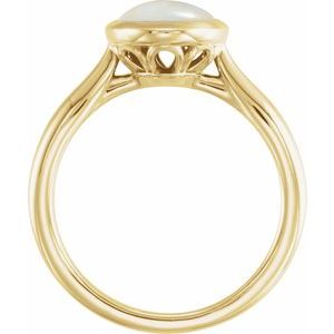 14K Yellow Gold 10x8 mm Natural Ethiopian Opal Cabochon Ring