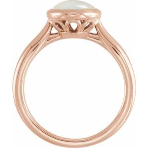 14K Rose Gold 10x8 mm Natural Ethiopian Opal Cabochon Ring