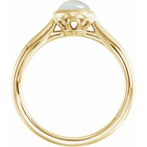 14K Yellow Gold 8x6 mm Natural Ethiopian Opal Cabochon Ring