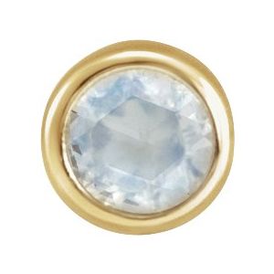 14K Yellow Gold 2.5 mm Natural Blue Moonstone Bezel Setting