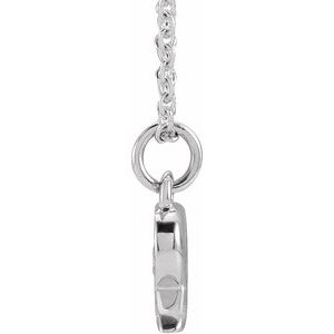 14K White Gold .05 CTW Natural Diamond Petite Initial R 16-18" Necklace