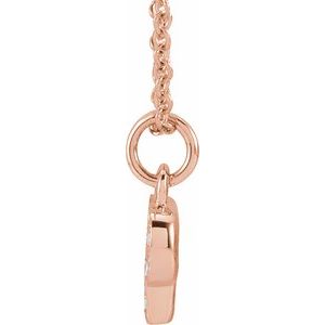 14K Rose Gold .04 CTW Natural Diamond Petite Initial P 16-18" Necklace