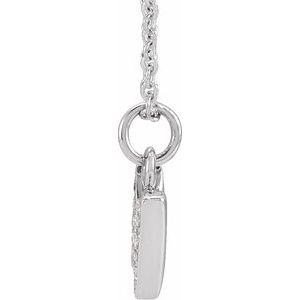 14K White Gold .05 CTW Natural Diamond Petite Initial N 16-18" Necklace