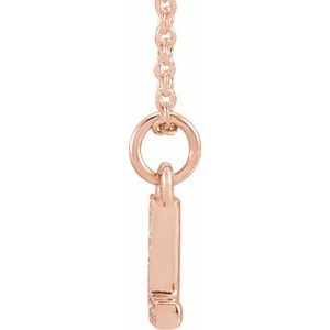 14K Rose Gold .03 CTW Natural Diamond Petite Initial L 16-18" Necklace