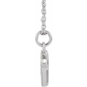 14K White Gold .045 CTW Natural Diamond Petite Initial K 16-18" Necklace