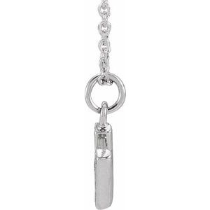 14K White Gold .05 CTW Natural Diamond Petite Initial H 16-18" Necklace