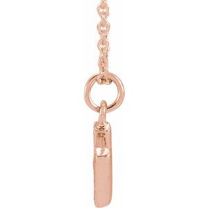 14K Rose Gold .05 CTW Natural Diamond Petite Initial H 16-18" Necklace