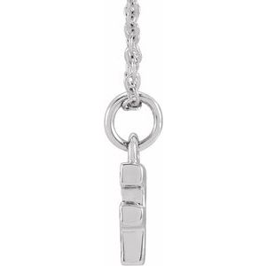 14K White Gold .04 CTW Natural Diamond Petite Initial F 16-18" Necklace