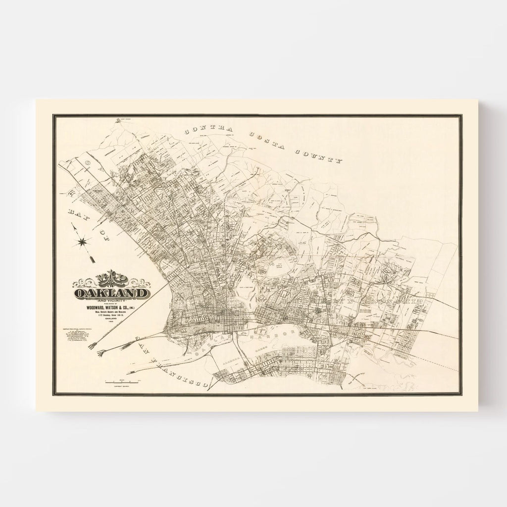 Vintage Map of Oakland, California 1903