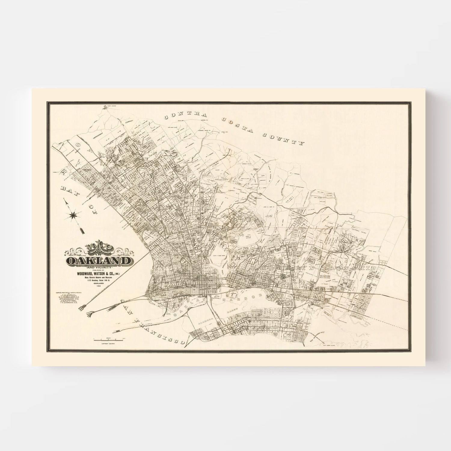 Vintage Map of Oakland, California 1903