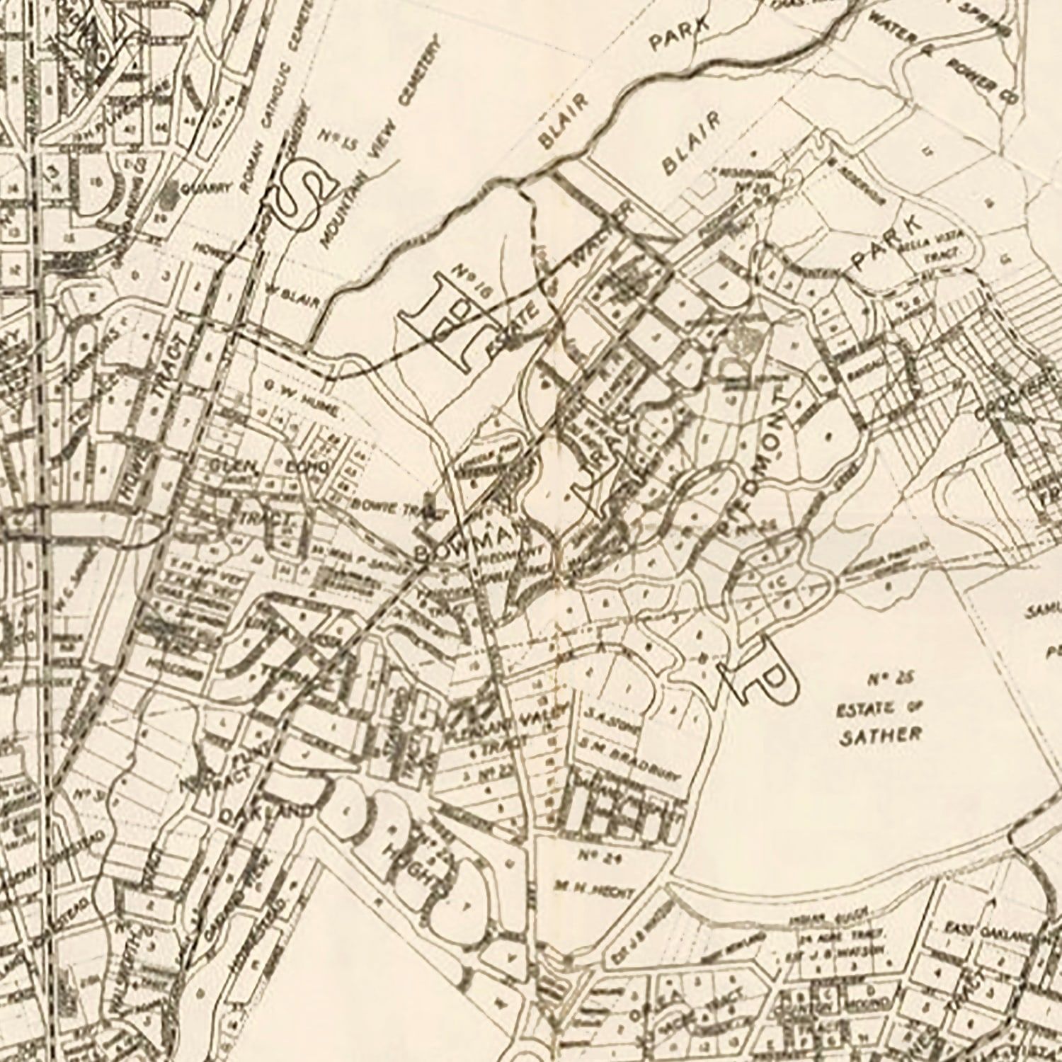 Vintage Map of Oakland, California 1903