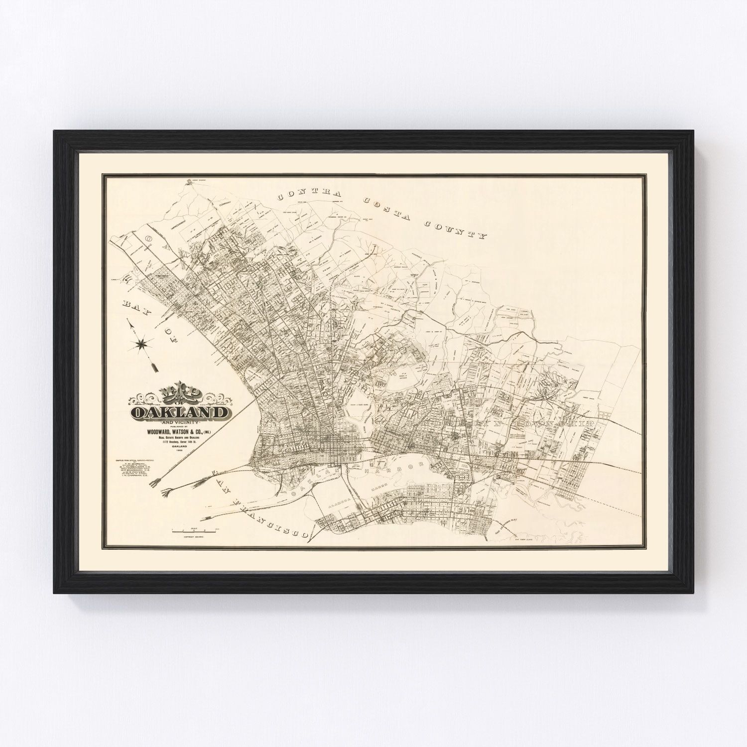 Vintage Map of Oakland, California 1903