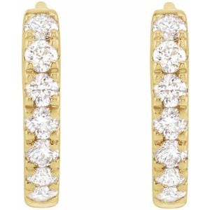 14K Yellow Gold 1/5 CTW Lab-Grown Diamond 10 mm Hoop Earrings – image 2