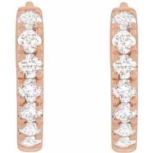 14K Rose Gold 1/5 CTW Lab-Grown Diamond 10 mm Hoop Earrings – image 2