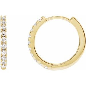14K Yellow Gold 1/4 CTW Lab-Grown Diamond 14 mm Hoop Earrings