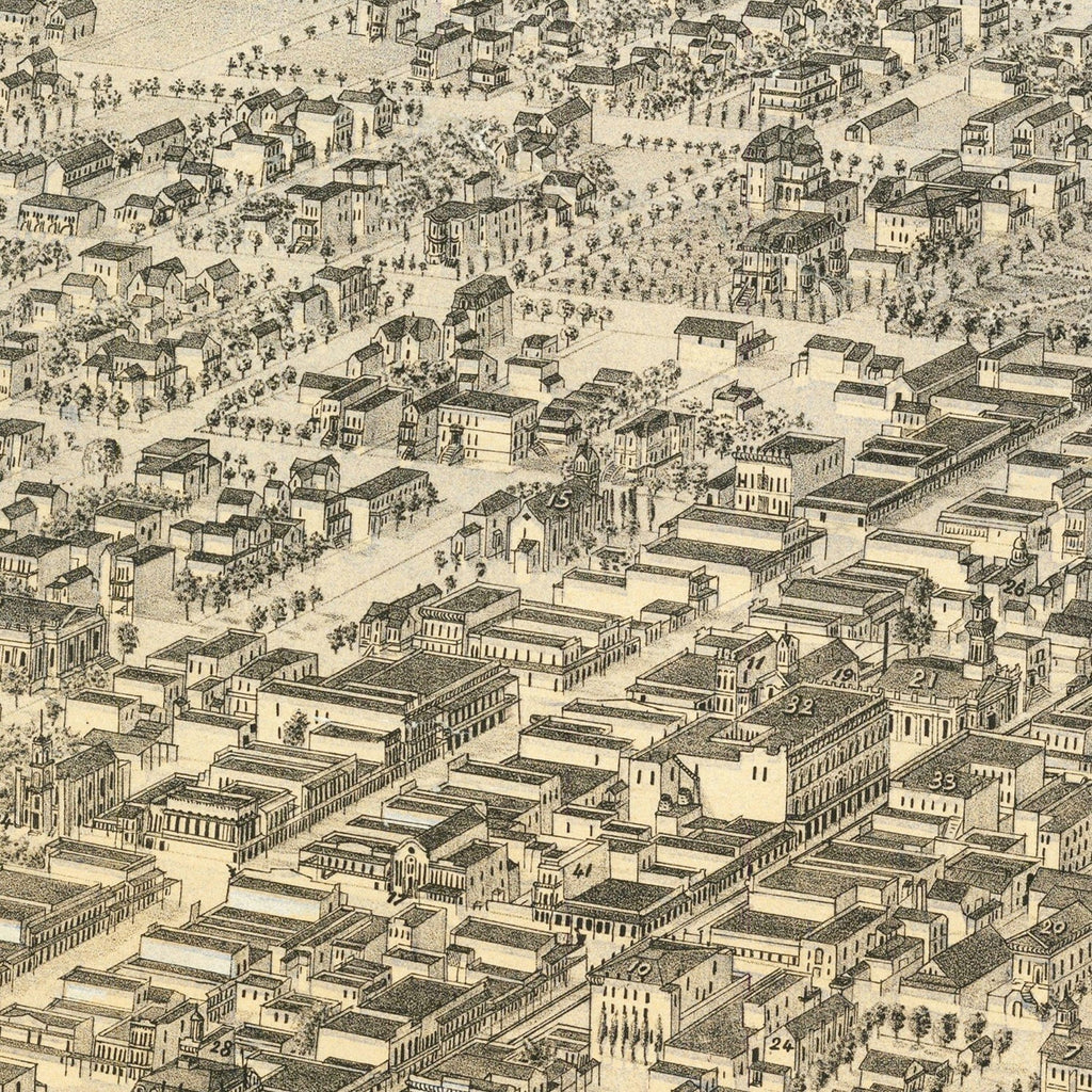 Vintage Map of Sacramento, California 1870