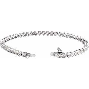 Sterling Silver 3 1/2 CTW Lab-Grown Diamond Bezel-Set 7" Bracelet – image 2