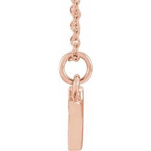 14K Rose Gold .03 CTW Natural Diamond Petite Initial Y 16-18" Necklace