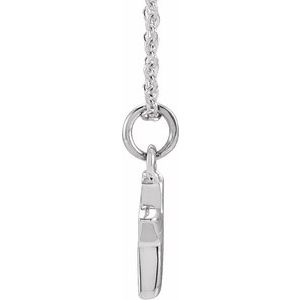 14K White Gold .04 CTW Natural Diamond Petite Initial X 16-18" Necklace