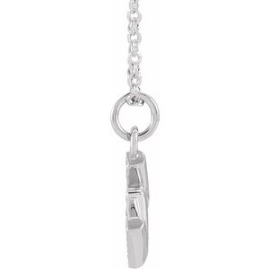 14K White Gold .06 CTW Natural Diamond Petite Initial W 16-18" Necklace