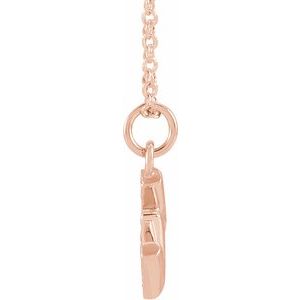 14K Rose Gold .06 CTW Natural Diamond Petite Initial W 16-18" Necklace