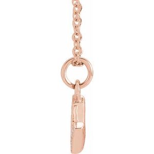 14K Rose Gold .03 CTW Natural Diamond Petite Initial V 16-18" Necklace