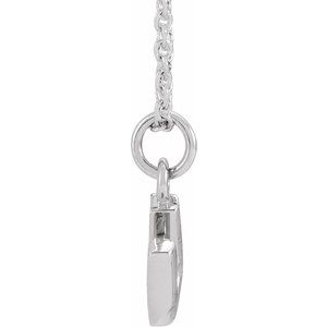 14K White Gold .04 CTW Natural Diamond Petite Initial U 16-18" Necklace