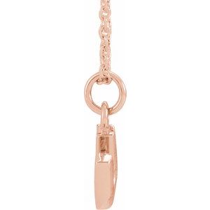 14K Rose Gold .04 CTW Natural Diamond Petite Initial U 16-18" Necklace