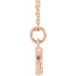 14K Rose Gold .04 CTW Natural Diamond Petite Initial S 16-18" Necklace