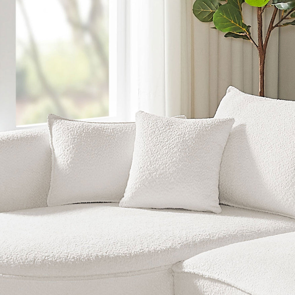 Curved Sofa with Ingenious Shape White