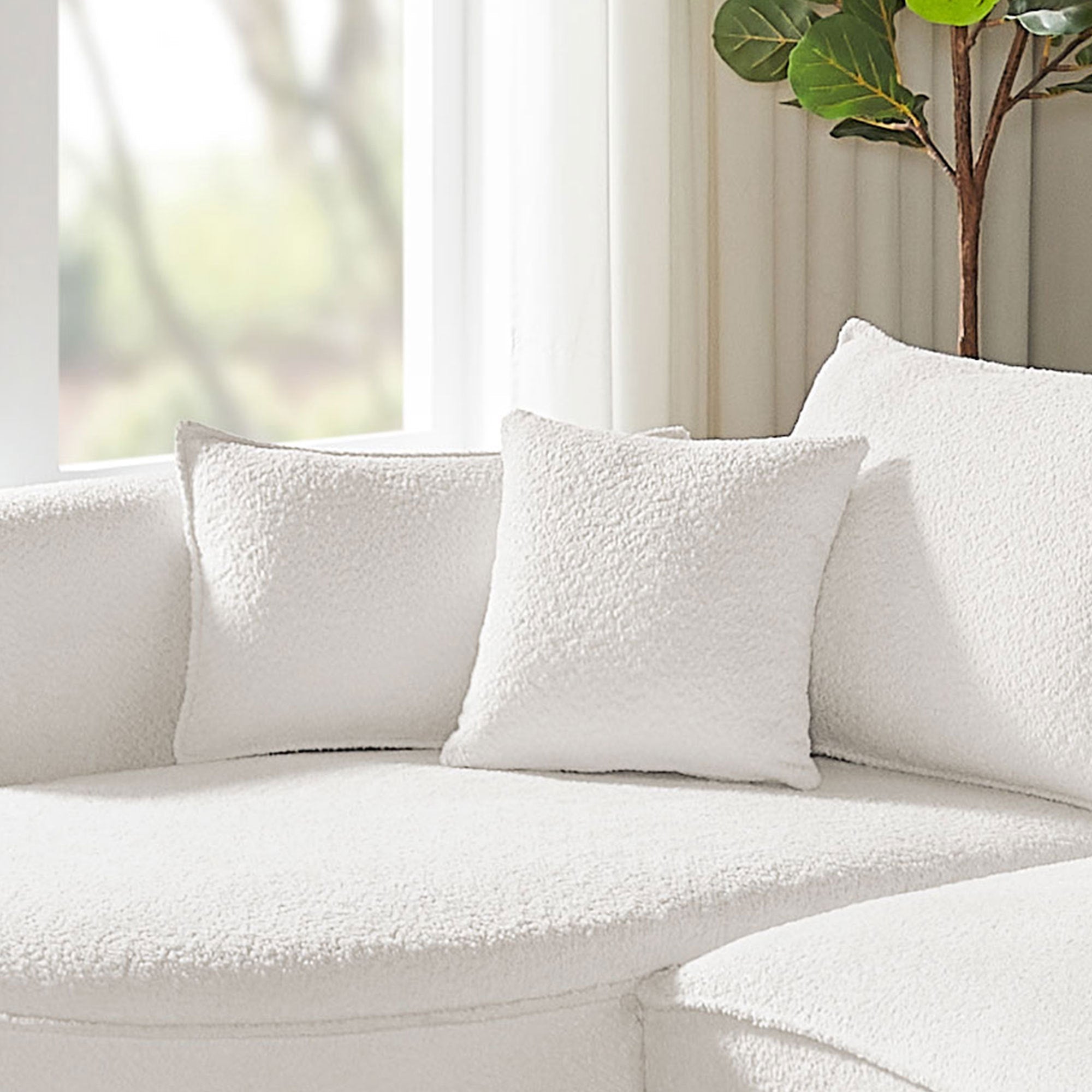 Curved Sofa with Ingenious Shape White