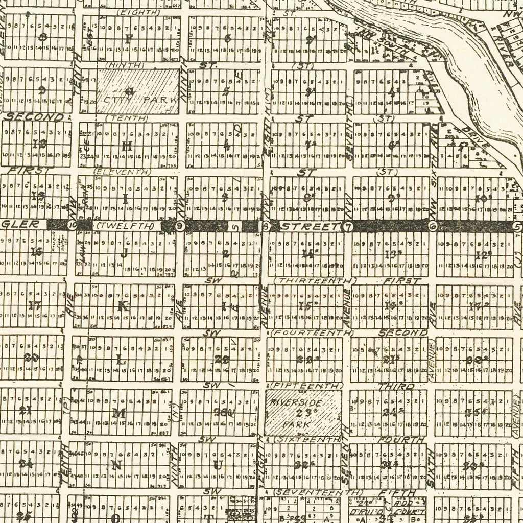 Vintage Map of Miami, Florida 1918
