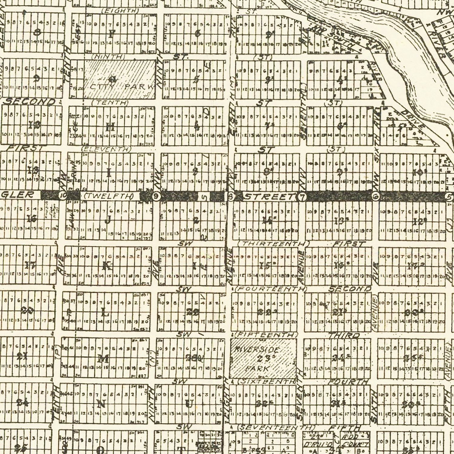 Vintage Map of Miami, Florida 1918