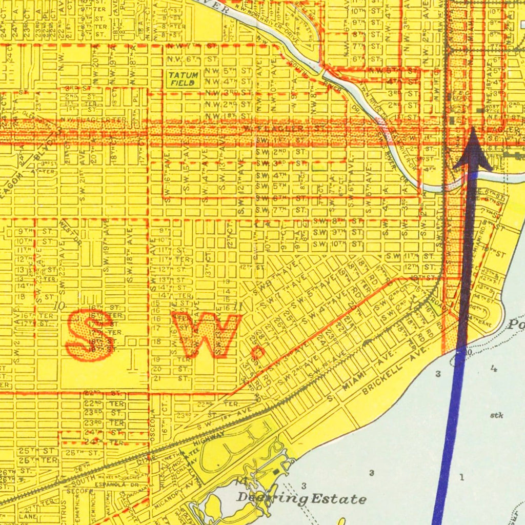 Vintage Map of Miami, Florida 1926