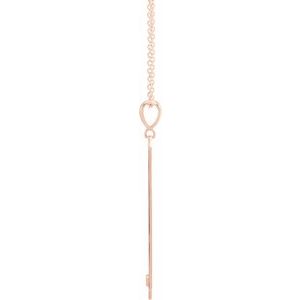 14K Rose Gold .03 CTW Natural Diamond Engravable Bar 18" Necklace