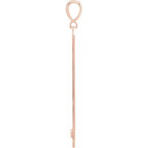 14K Rose Gold .03 CTW Natural Diamond Engravable Bar Pendant