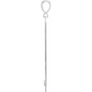 14K White Gold .03 CTW Natural Diamond Engravable Bar Pendant