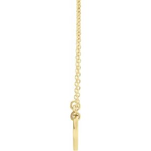 14K Yellow Gold Natural White Sapphire Engravable Heart 18" Necklace