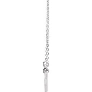 14K White Gold Natural Ruby Engravable Heart 18" Necklace