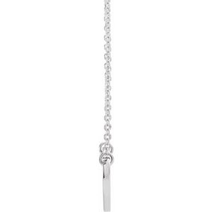 14K White Gold Natural Blue Sapphire Engravable Heart 18" Necklace