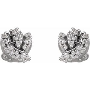 14K White Gold .07 CTW Natural Diamond Knot Earrings – image 2