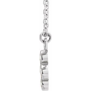 Sterling Silver 1/8 CTW Natural Diamond Cluster 16-18" Necklace