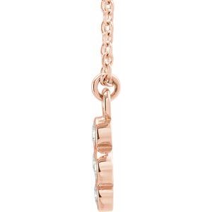 14K Rose Gold 1/8 CTW Natural Diamond Cluster 16-18" Necklace