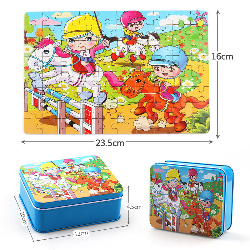 Wooden Animal Puzzle – Educational Jigsaw Toy for Kids