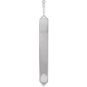 Platinum .03 CTW Natural Diamond Engravable Bar Pendant