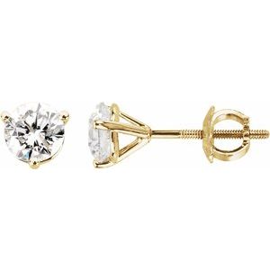 14K Yellow Gold 1 1/2 CTW Natural Diamond Earrings