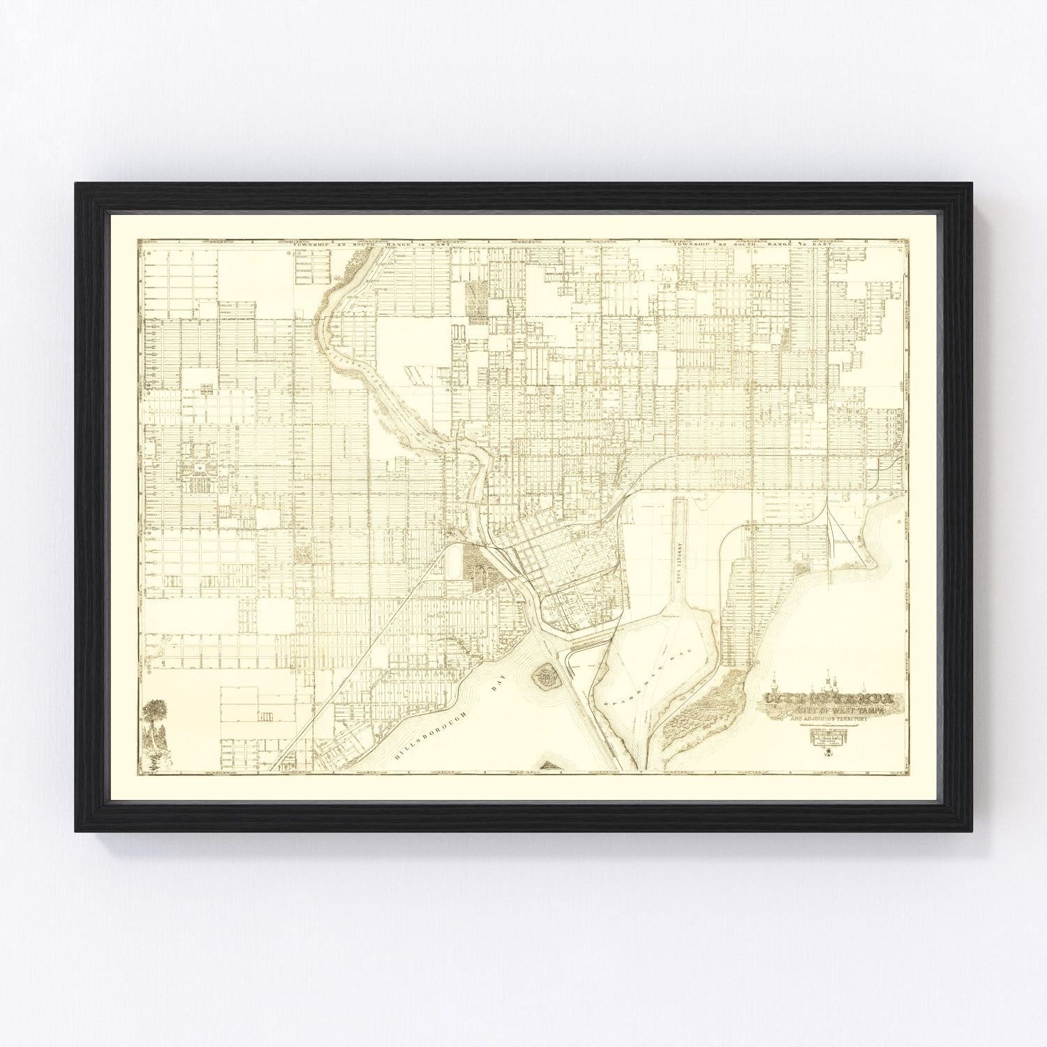 Vintage Map of Tampa, Florida 1913