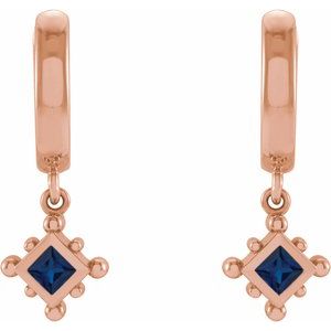 Beaded Bezel-Set Hoop Earrings
